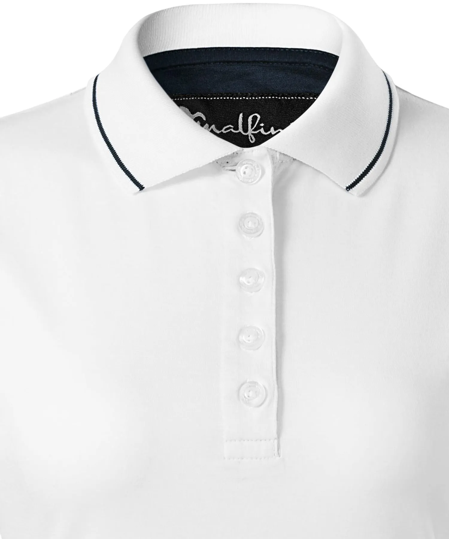 Damer elegant merceriserad polotröja - 5-knapps knäppning