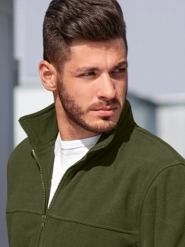 Fleecejacka för män - Upphöjd krage för att skydda mot kyla på halsen