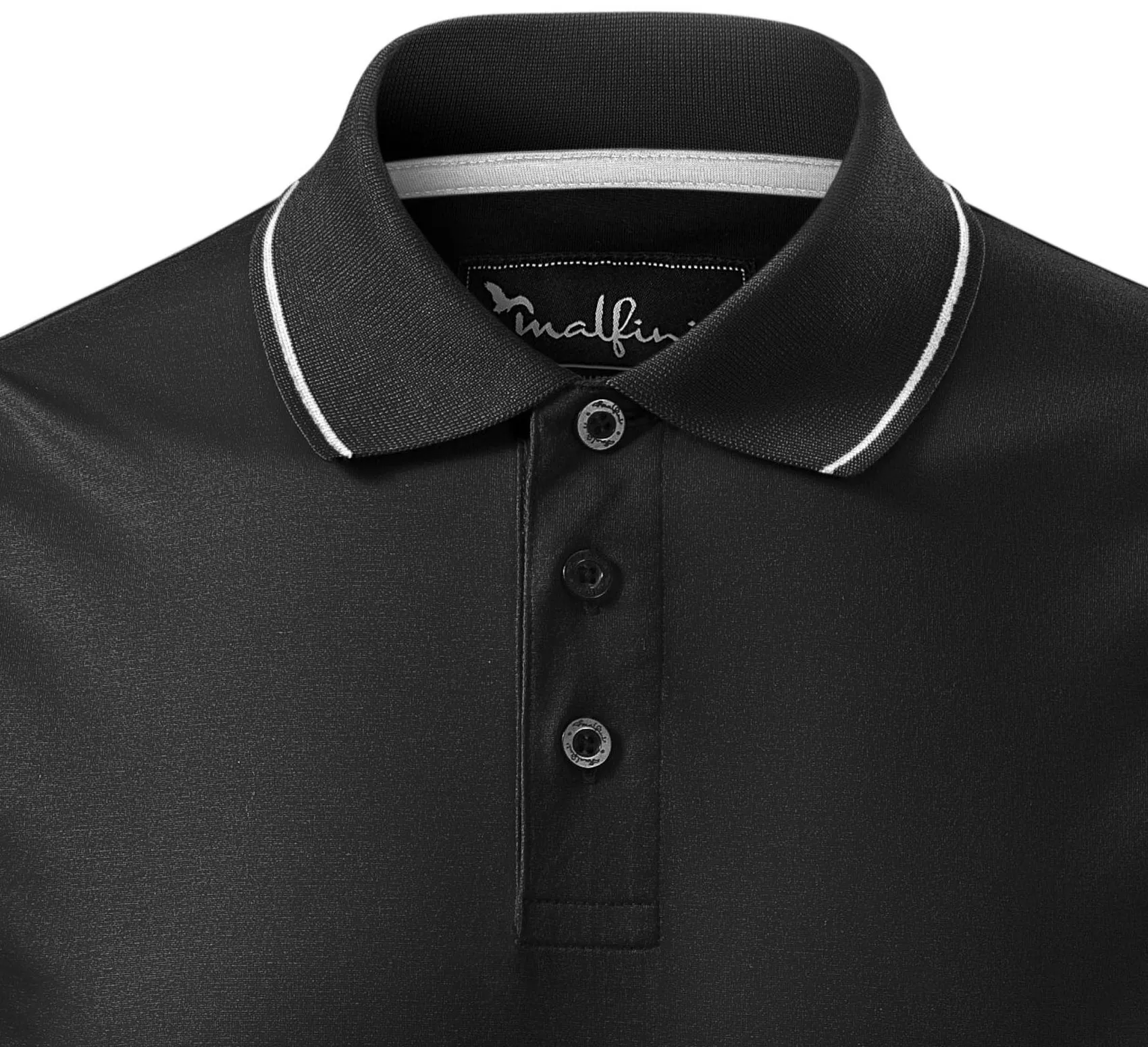 Elegant merceriserad polotröja för män - 3-knapps knäppning