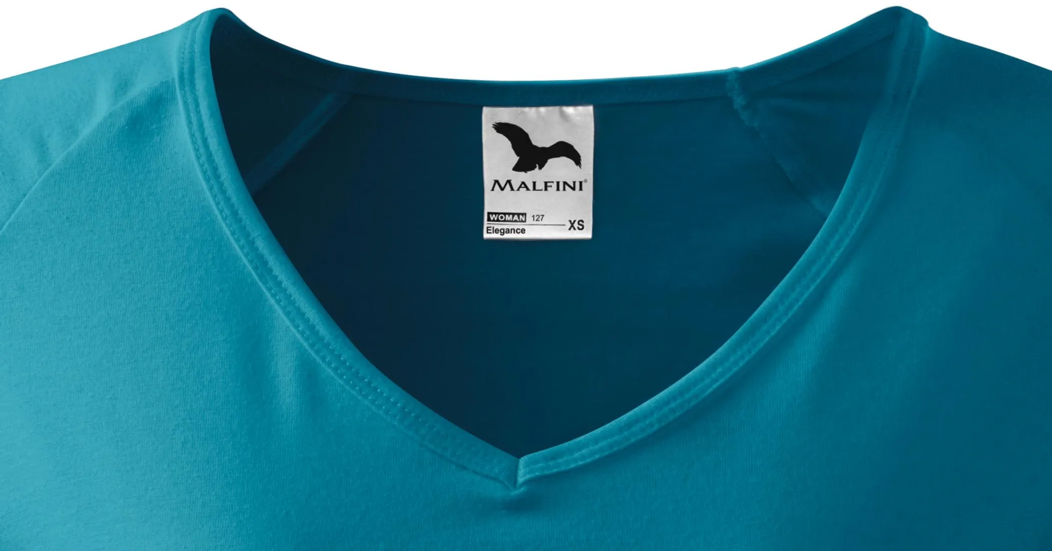 T-shirt med t-shirt för damer, V-ringning - Djup V-ringning