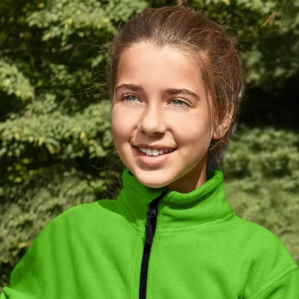 Barn fleece kontrastjacka - Upphöjd krage för att skydda mot kyla på halsen