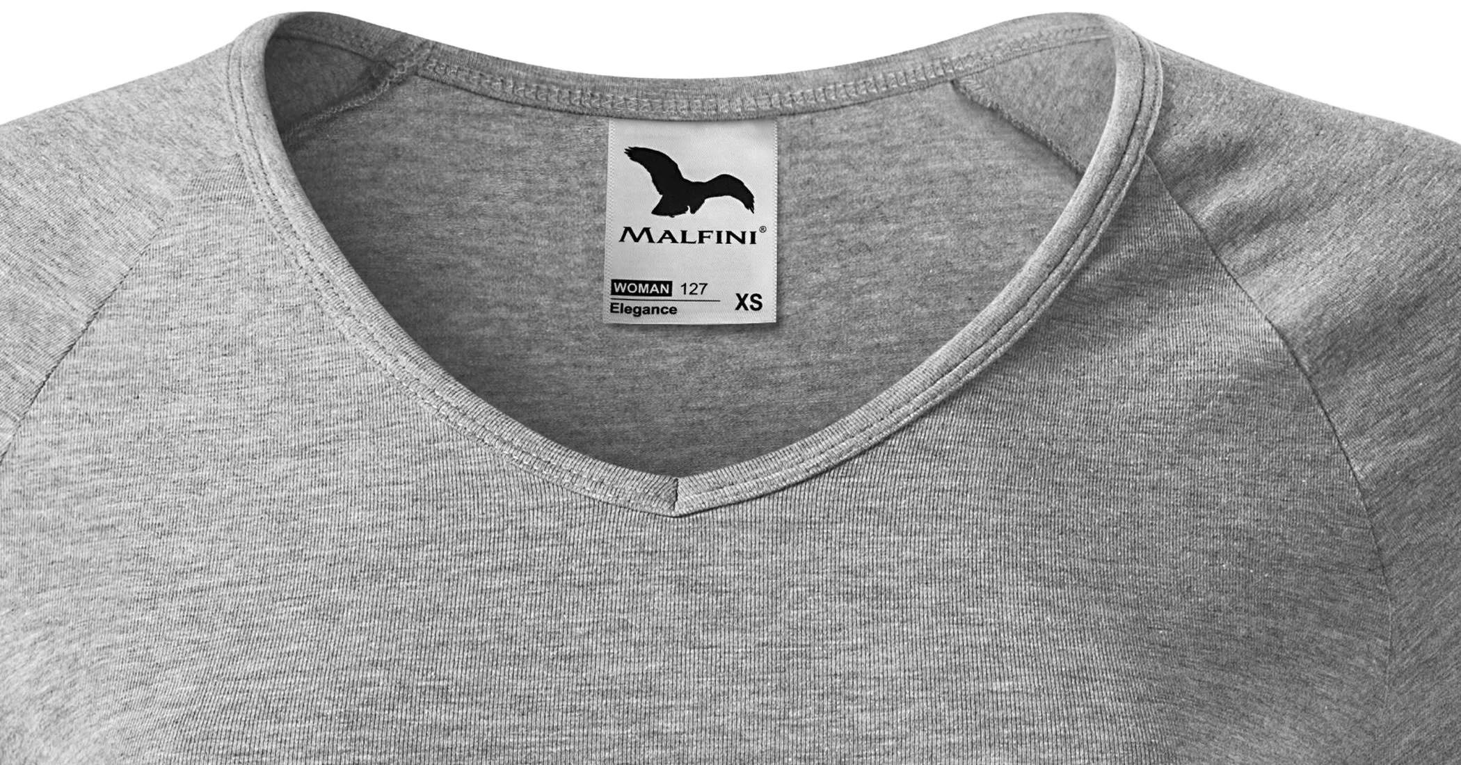 T-shirt med t-shirt för damer, V-ringning - Djup V-ringning