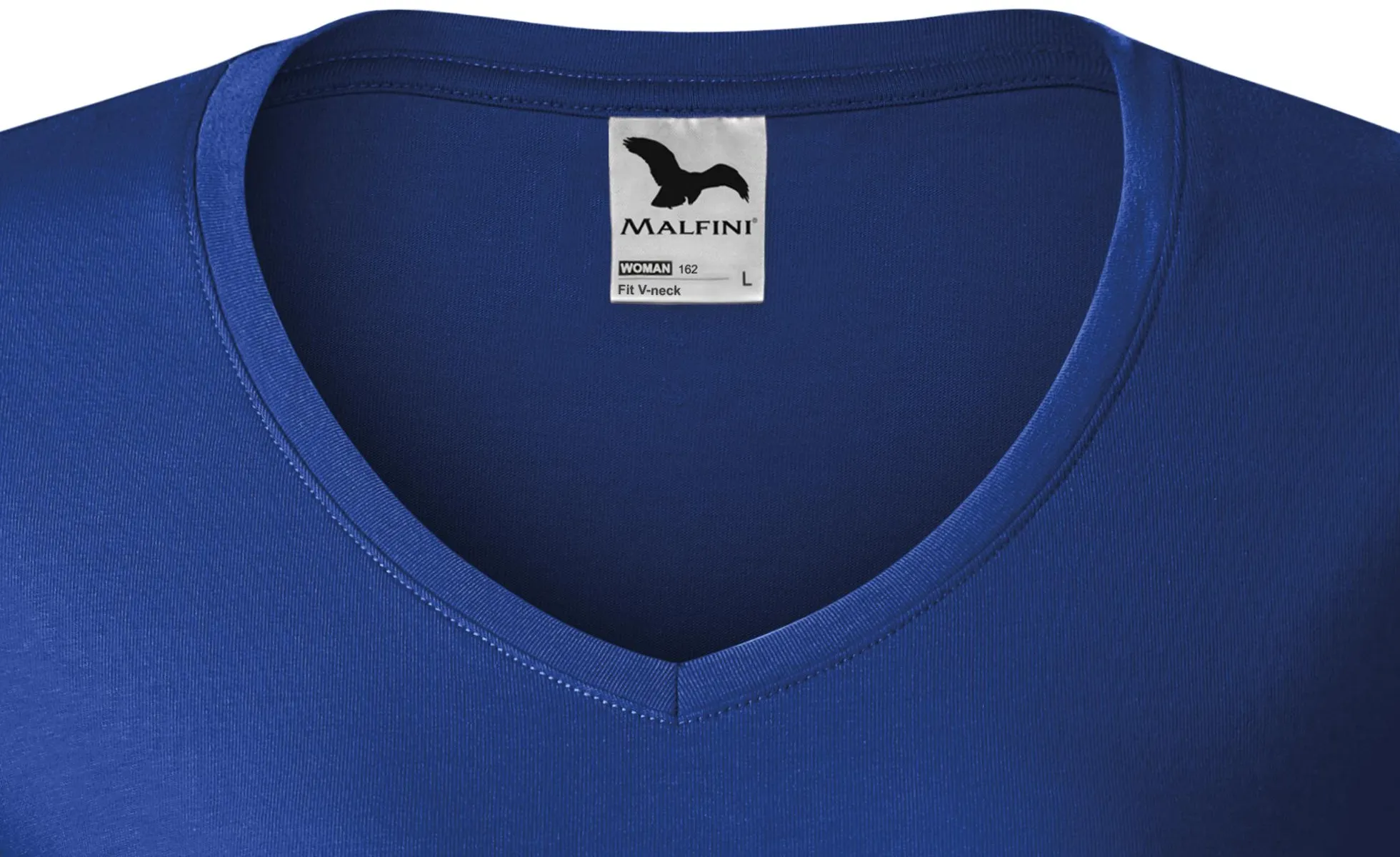 T-shirt med smal passform för damer med V-ringning - Djup V-ringning