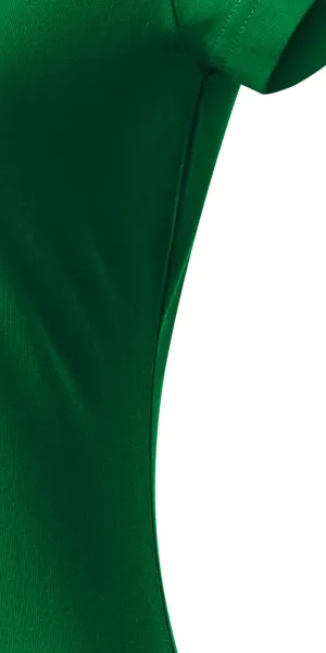 T-shirt med smal passform för damer med V-ringning - Klipp med sidsömmar