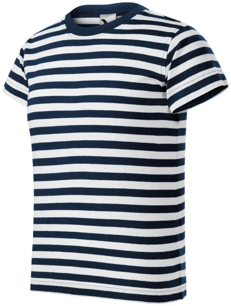 Barn marinblå T-shirt - Randig T-shirt för barn i bomull