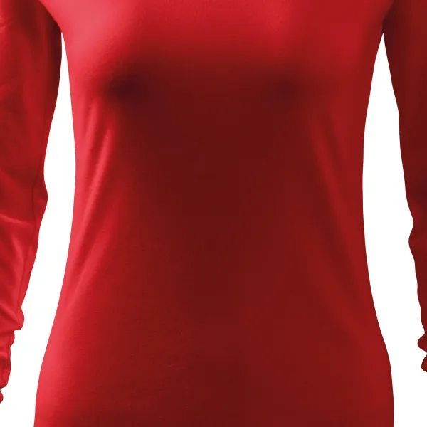 T-shirt med t-shirt för damer, V-ringning - Lätt avsmalnande snitt