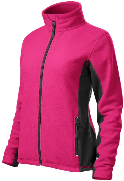 Dam fleece kontrastjacka - Damfleecejacka med kontrasterande detaljer