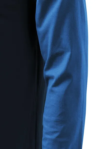 Kontrast-T-shirt för män med långa ärmar - Klipp med sidsömmar