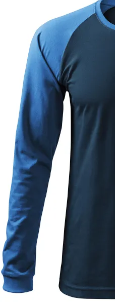 Kontrast-T-shirt för män med långa ärmar - Långa raglanärmar