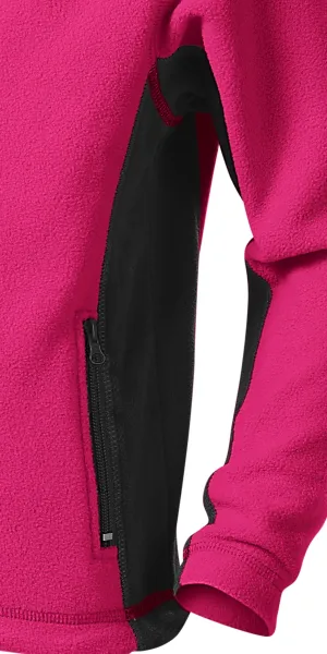 Barn fleece kontrastjacka - Mörka kontrasterande detaljer