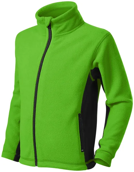 Barn fleece kontrastjacka - Barnfleecejacka med kontrasterande detaljer