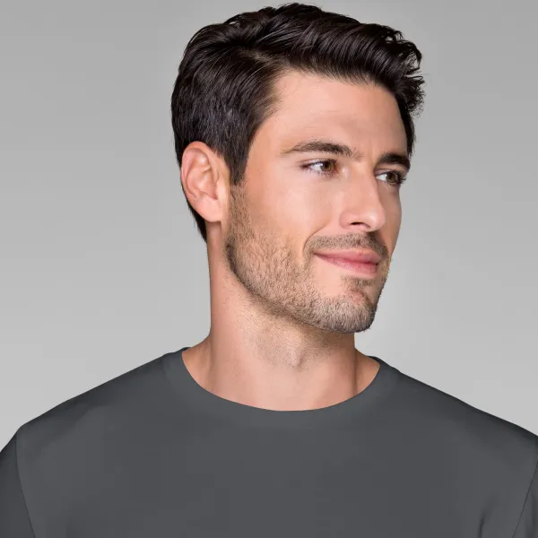 T-shirt med lång passform för män - Klassisk rund halsringning