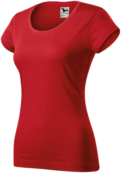 T-shirt med smal passform för damer med rund halsringning - Bekväm bomulls T-shirt för kvinnor