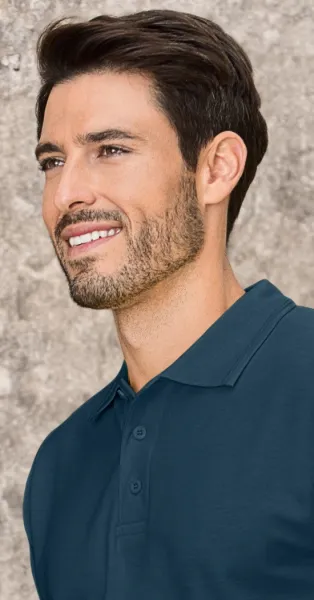 Lös pikétröja för män - 3-knappsfästning