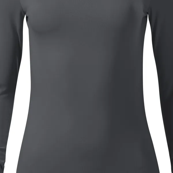 T-shirt dam med långa ärmar och djupare urringning - Lätt avsmalnande snitt