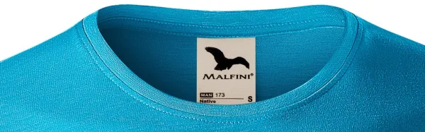 Herr-T-shirt, texturerad ekologisk bomull - Klassisk rund halsringning