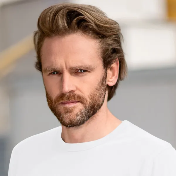 Slitstark långärmad T-shirt för män - Klassisk rund halsringning