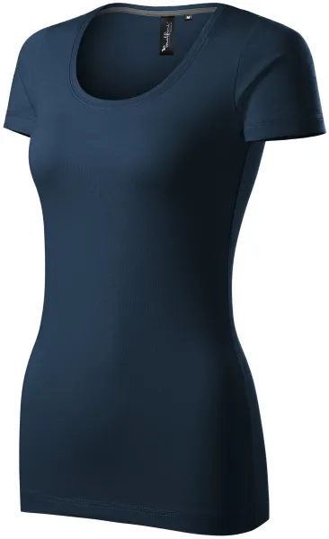 T-shirt dam med dekorativa sömmar - T-shirt till vardags för kvinnor