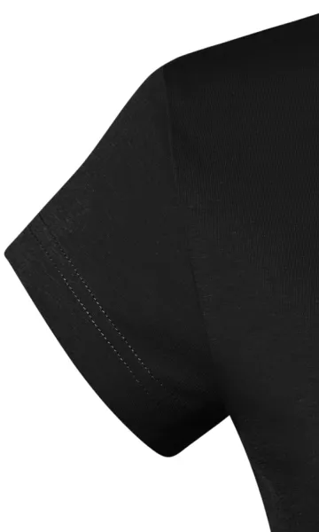 T-shirt med smal passform för damer med V-ringning - Mycket korta ärmar