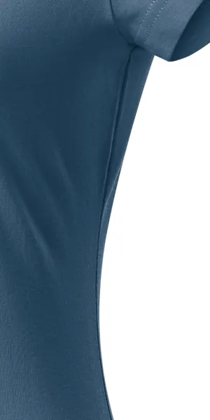 T-shirt med smal passform för damer med V-ringning - Klipp med sidsömmar