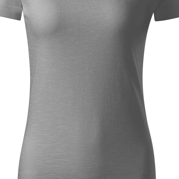 T-shirt för kvinnor, texturerad ekologisk bomull - Lätt avsmalnande snitt