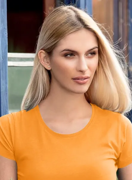 T-shirt dam med mycket korta ärmar - Klassisk rund halsringning