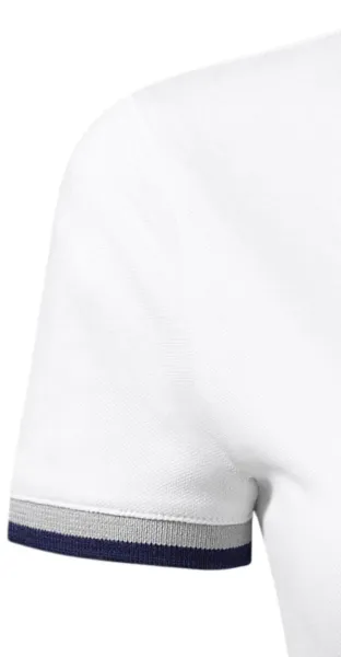 Dampolo med krage upp - Korta ärmar med kontrasterande ränder