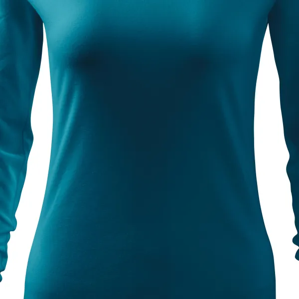 T-shirt med t-shirt för damer, V-ringning - Lätt avsmalnande snitt