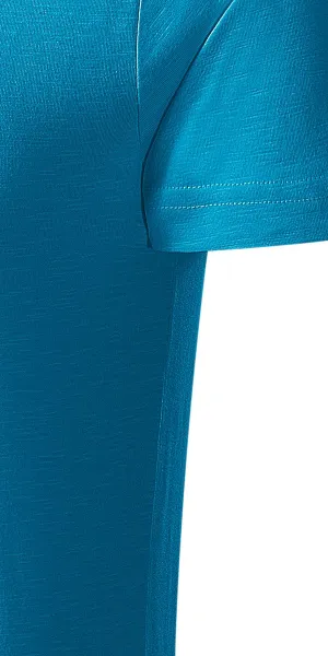 Herr-T-shirt, texturerad ekologisk bomull - Klipp med sidsömmar