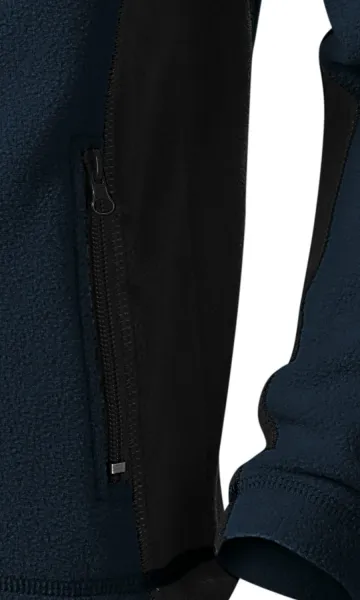 Barn fleece kontrastjacka - Praktiska fickor med dragkedja