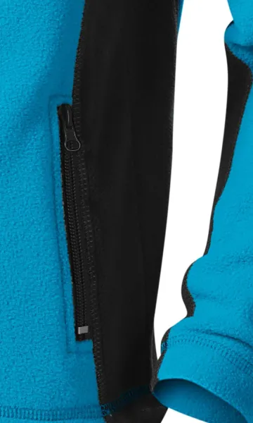 Barn fleece kontrastjacka - Praktiska fickor med dragkedja