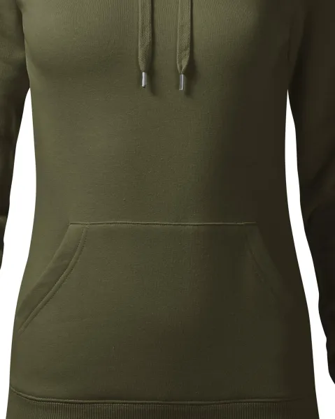 Damtröja med huva utan dragkedja - Avsmalnande skärning med sidosömmar