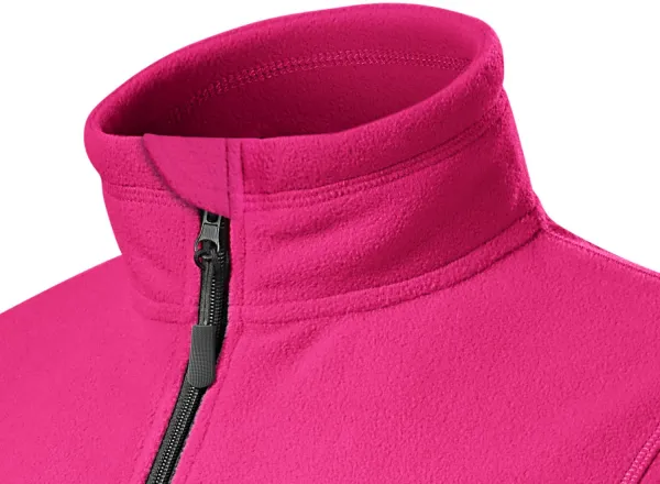 Dam fleece kontrastjacka - Upphöjd krage för att skydda mot kyla på halsen