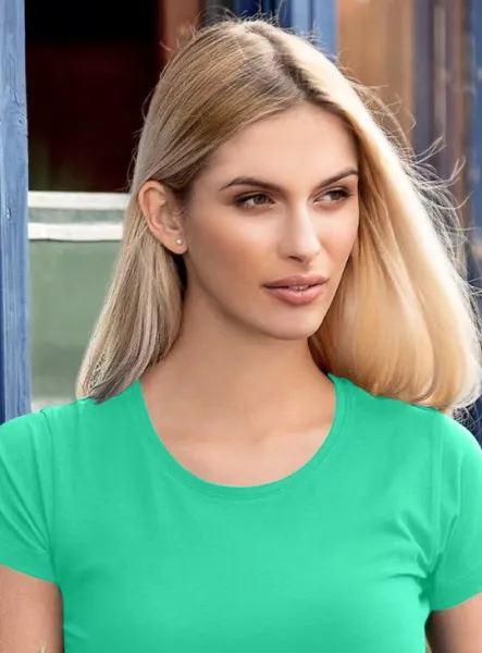 T-shirt dam med mycket korta ärmar - Klassisk rund halsringning