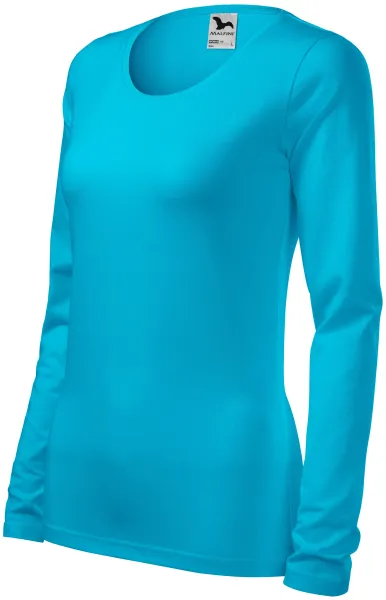 T-shirt med lång passform för damer med långa ärmar - Bekväm bomulls T-shirt för kvinnor