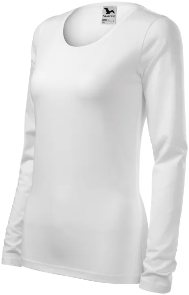 T-shirt med lång passform för damer med långa ärmar - Bekväm bomulls T-shirt för kvinnor