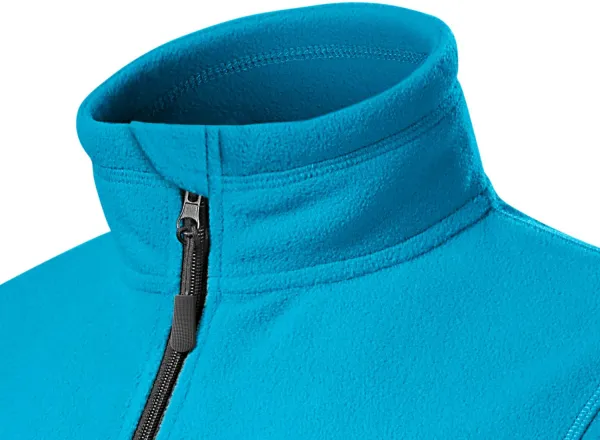 Dam fleece kontrastjacka - Upphöjd krage för att skydda mot kyla på halsen