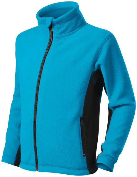 Barn fleece kontrastjacka - Barnfleecejacka med kontrasterande detaljer