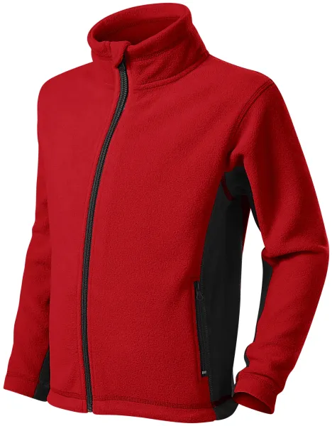 Barn fleece kontrastjacka - Barnfleecejacka med kontrasterande detaljer