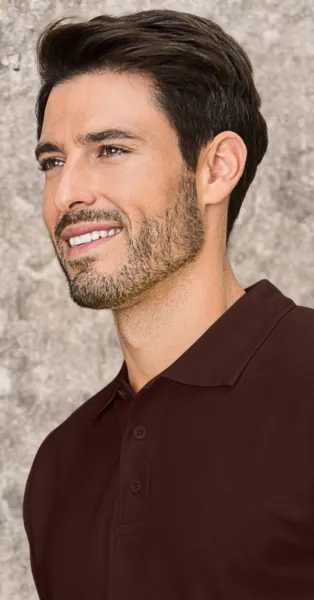 Lös pikétröja för män - 3-knappsfästning