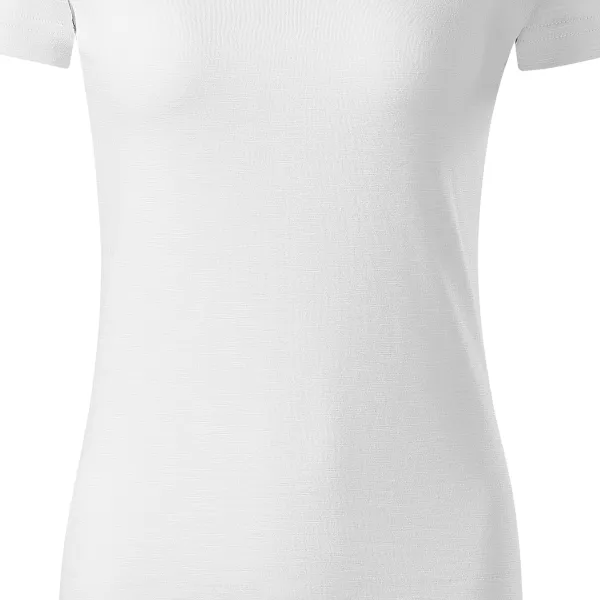T-shirt för kvinnor, texturerad ekologisk bomull - Lätt avsmalnande snitt