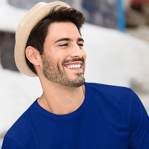 Långärmad T-shirt herr - Klassisk rund halsringning