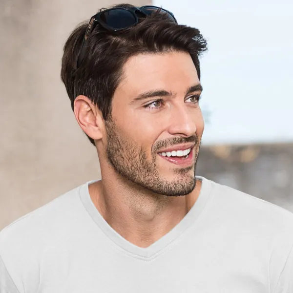 Tung t-shirt med korta ärmar - V-ringning