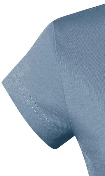 T-shirt med smal passform för damer med V-ringning - Mycket korta ärmar