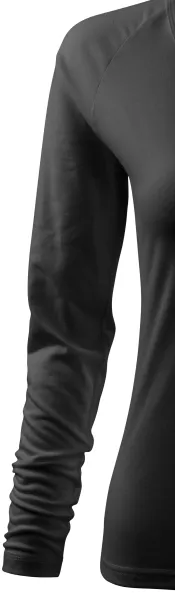 T-shirt med t-shirt för damer, V-ringning - Långa raglanärmar