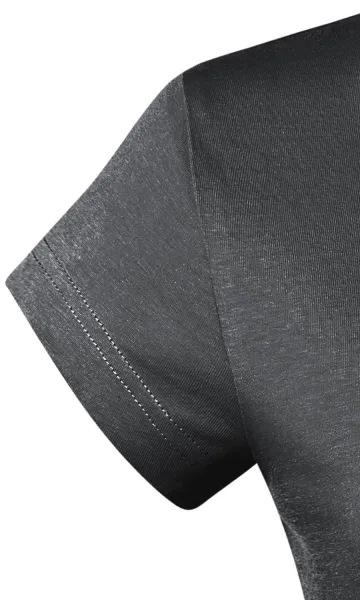 T-shirt med smal passform för damer med V-ringning - Mycket korta ärmar