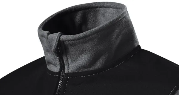 Varm unisex fleecejacka - Upphöjd krage för att skydda mot kyla på halsen