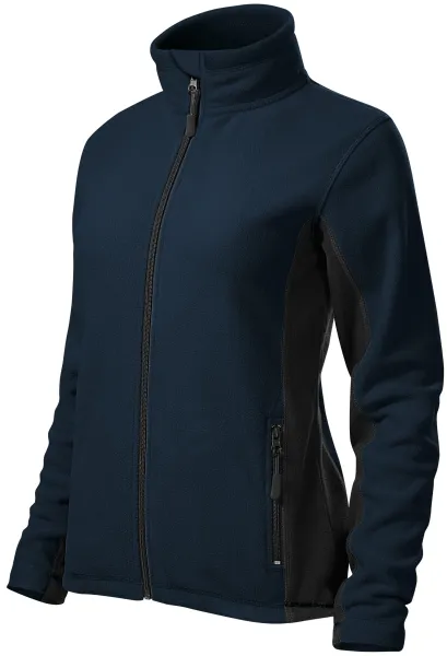 Dam fleece kontrastjacka - Damfleecejacka med kontrasterande detaljer