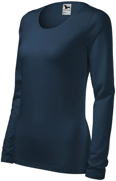 T-shirt med lång passform för damer med långa ärmar - Bekväm bomulls T-shirt för kvinnor