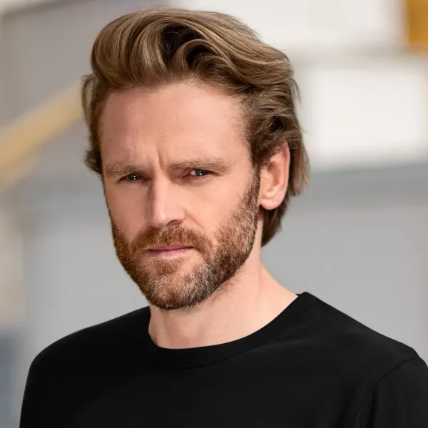 Slitstark långärmad T-shirt för män - Klassisk rund halsringning